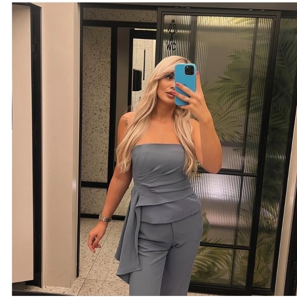 Zara Blue Strapless Crop Top - Picture 12 of 16